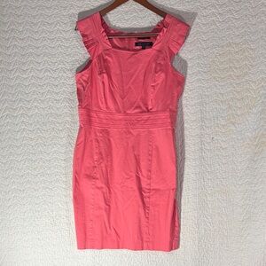 Tahari Coral-Pink Fit & Flare Midi Dress